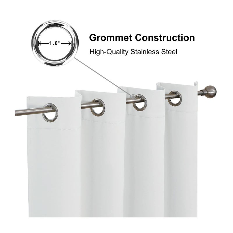 Cucraf Grayish White Blackout Curtains 84 Inch Length 2 Panels Set  Room Darkening Curtains & Drapes For Living Room Bedroom  Thermal Insulated Light Blocking Grommet Window Curtain (W52 X L84 Inch) - Image 3