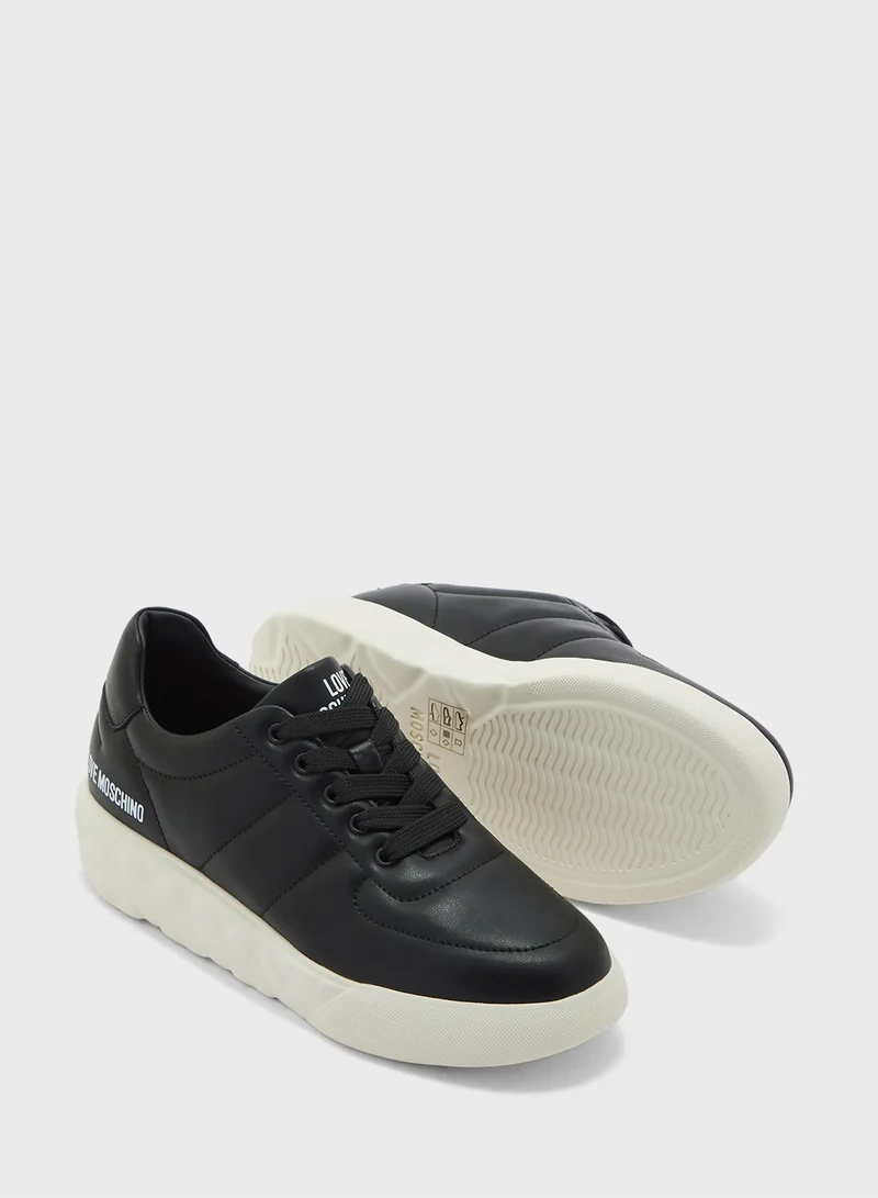 Love Moschino Lace Up Low Top Sneakers