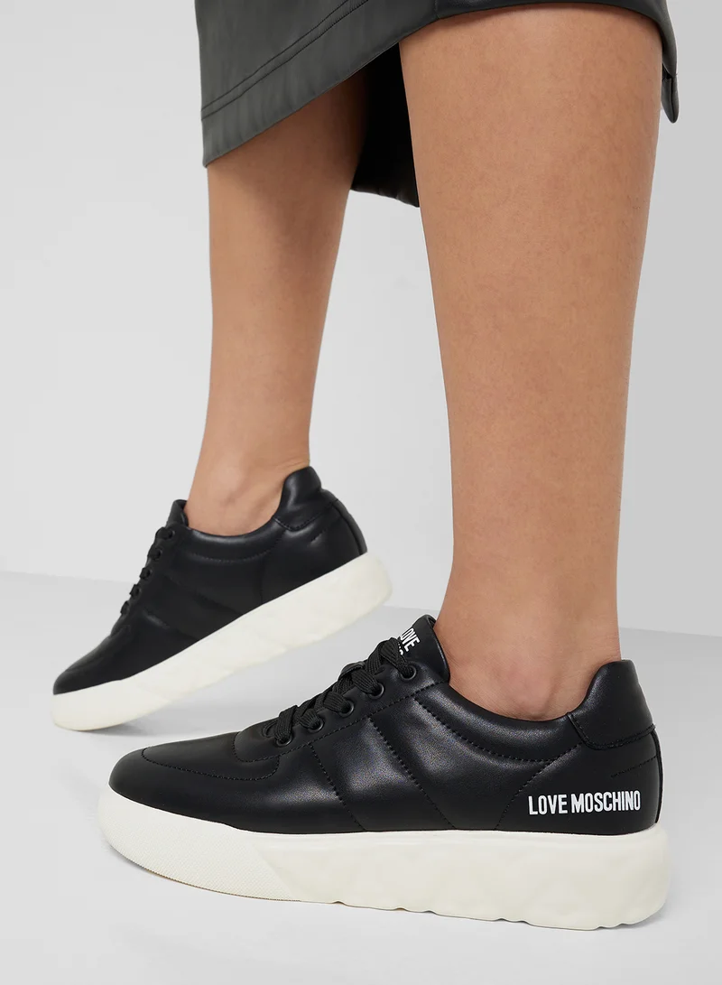 Love Moschino Lace Up Low Top Sneakers