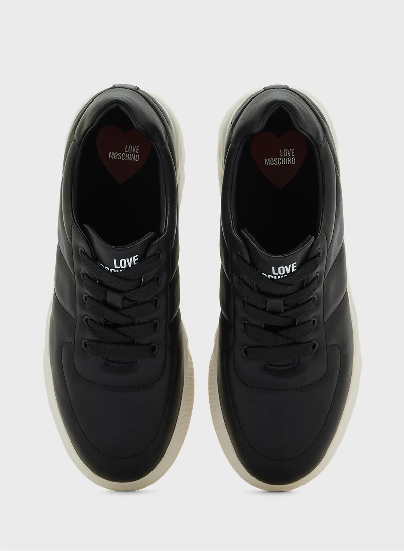 Love Moschino Lace Up Low Top Sneakers