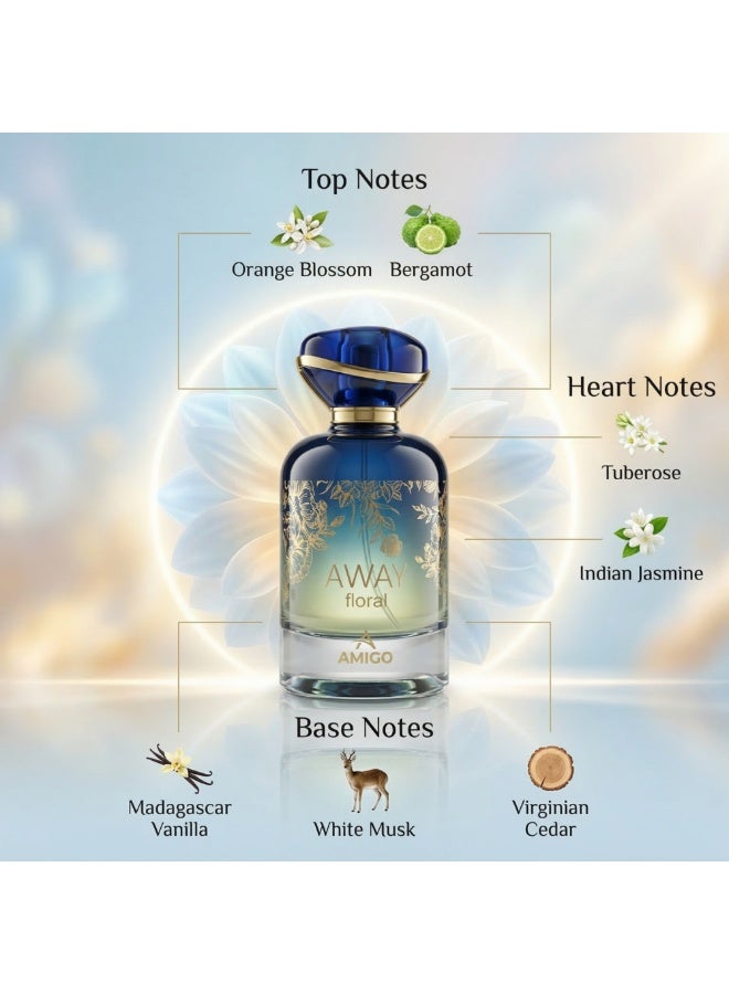 AMIGO Away Floral Eau De Parfum for Women 100ml - Image 3