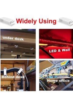 Y&D Adhesive Cable Management Wire Clip 20 pcs Organizer for Home Office Computer TV and Multi Cords Holder Under Desk Outdoor Light Car White  - Image 3