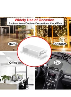 Y&D Adhesive Cable Management Wire Clip 20 pcs Organizer for Home Office Computer TV and Multi Cords Holder Under Desk Outdoor Light Car White  - Image 2