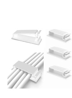 Y&D Adhesive Cable Management Wire Clip 20 pcs Organizer for Home Office Computer TV and Multi Cords Holder Under Desk Outdoor Light Car White  - Image 1