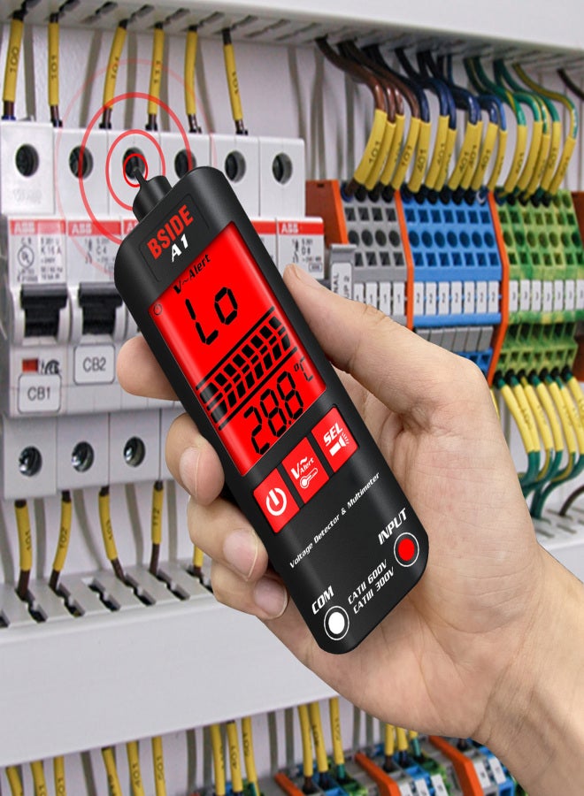 BSIDE A1 Mini Multimeter LCD Digital Tester Voltage Detector 2000 Counts DC/AC Voltage Frequency Resistance NCV Continuity Live Wire Neutral Wire Check True RMS Meter - Image 4