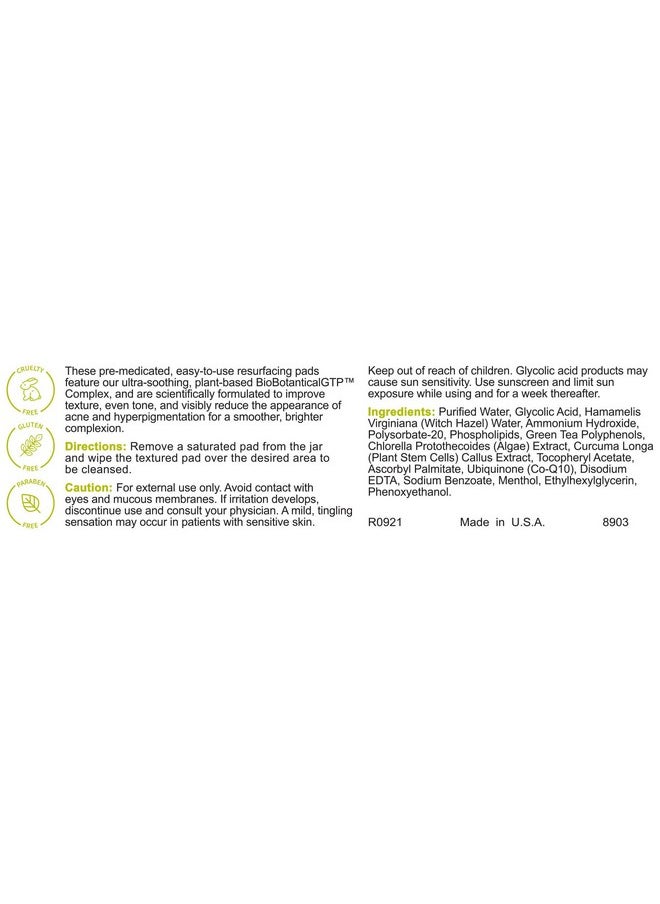 Glycolix - Replenix Glycolix Elite Glycolic Acid Resurfacing Peel Pads Medical Grade Brightening And Exfoliating Treatment Travel Friendly Pads 60 Ct. - Image 1