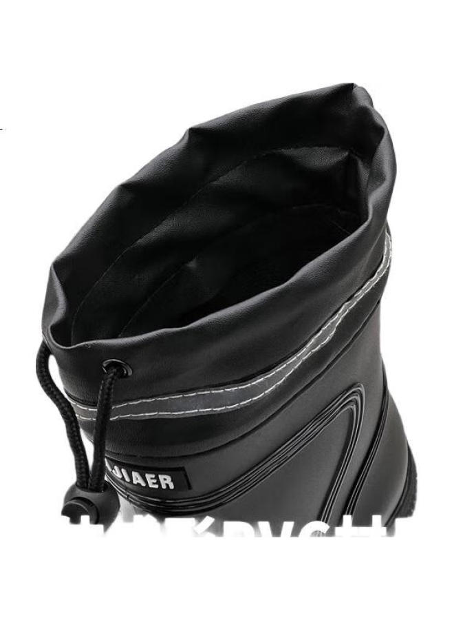 XIYU Men'S Rain Shoes Men'S Rain Boots Men'S Waterproof Shoes Anti-Slip Fishing Takeaway Rider Special 3306 Middle Simple Drawstring 41