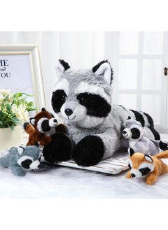 Harrycle Harrycle 5 Pcs Raccoon Stuffed Animal Set Adorable Mommy Raccoon Plush with 4 Cute Baby Coons in Tummy Soft Cuddly Raccoon Plushie for Birthday Woodland Party Decor(Lovely Style)  - Image 5