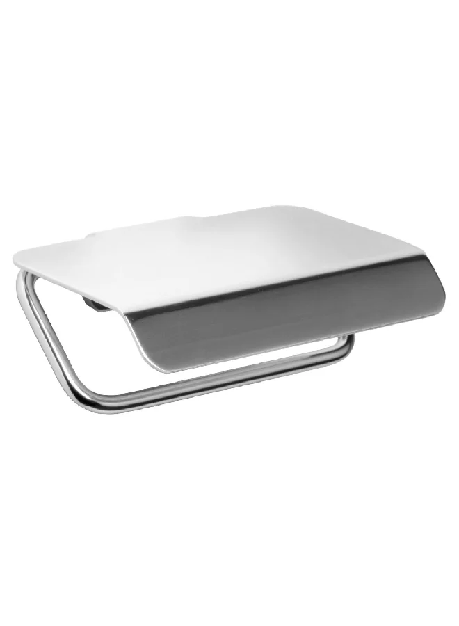TATAY Wall Mounted High Quality Aluminum Covered Design Flat Toilet Paper Holder Silver 10 x 5 x 12 cm 6198900