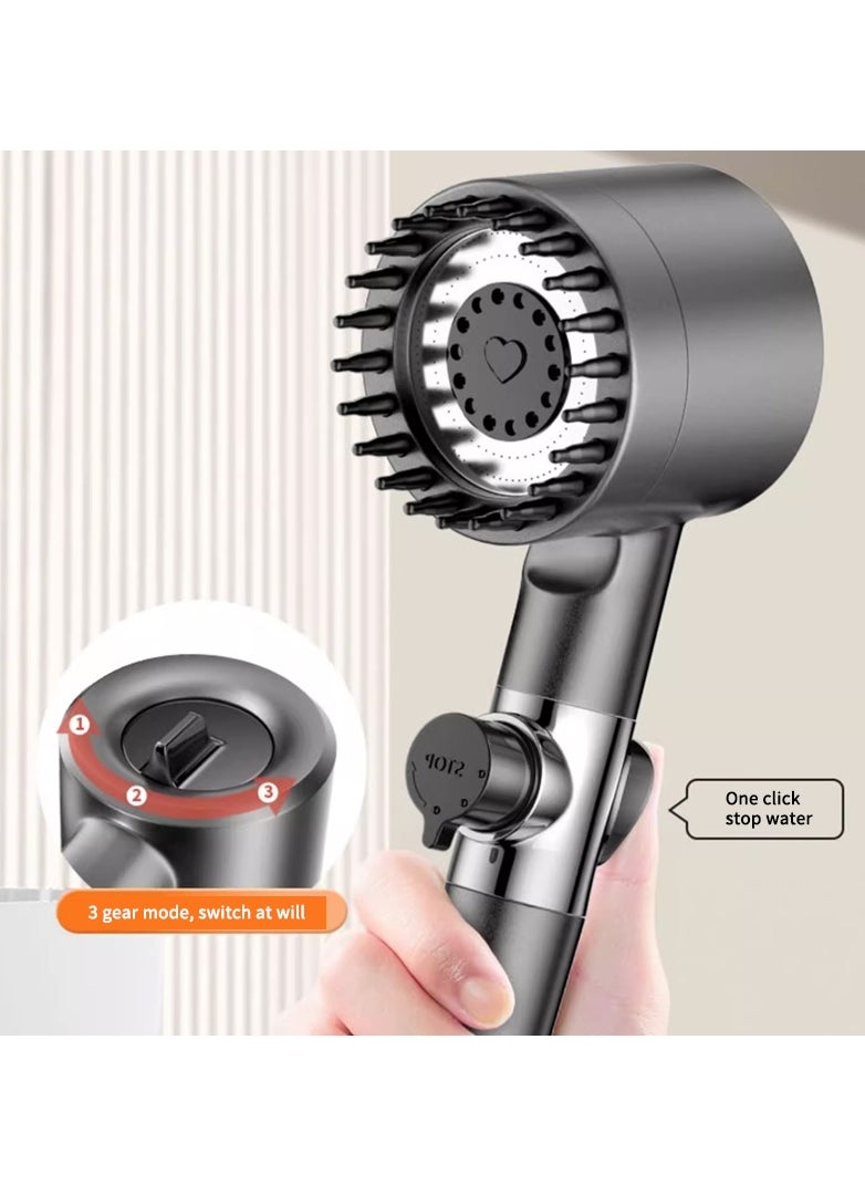 ABJ - Shower Head with Handheld, Shower Heads High Pressure, High Flow Even with Low Water Pressure Held Showerhead Set, Filtered Showerhead with extra two cotton Filters - Image 1