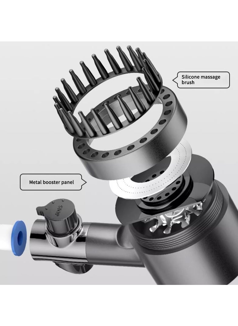 ABJ - Shower Head with Handheld, Shower Heads High Pressure, High Flow Even with Low Water Pressure Held Showerhead Set, Filtered Showerhead with extra two cotton Filters - Image 1