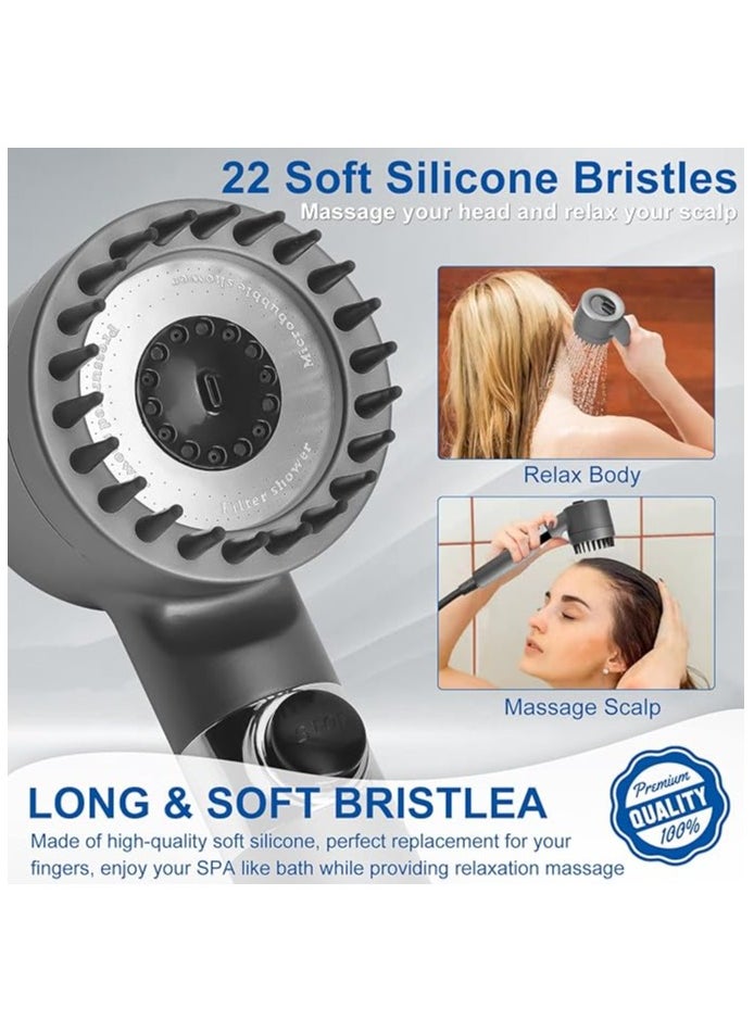 ABJ - Shower Head with Handheld, Shower Heads High Pressure, High Flow Even with Low Water Pressure Held Showerhead Set, Filtered Showerhead with extra two cotton Filters - Image 1