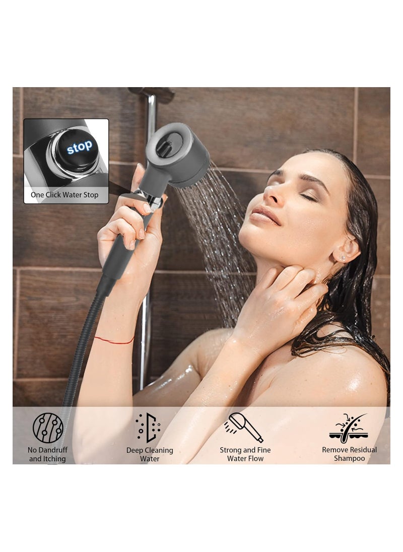 ABJ - Shower Head with Handheld, Shower Heads High Pressure, High Flow Even with Low Water Pressure Held Showerhead Set, Filtered Showerhead with extra two cotton Filters - Image 1