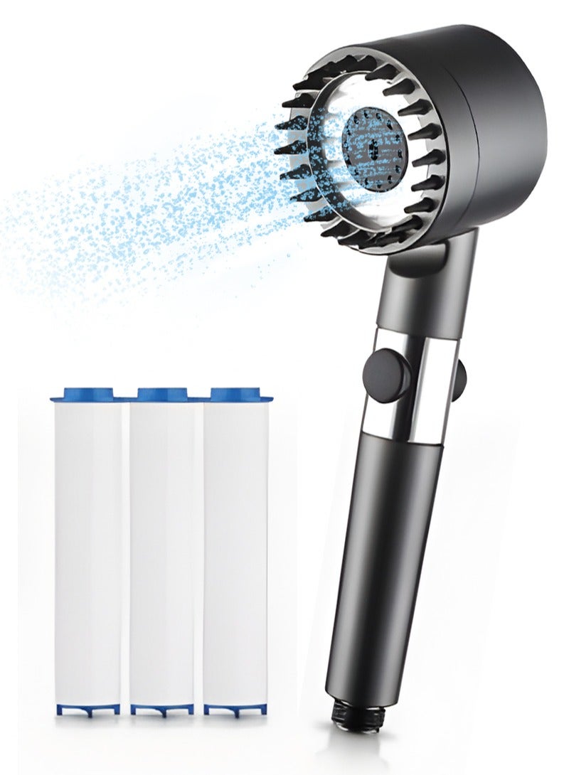 ABJ Shower Head with Handheld, Shower Heads High Pressure, High Flow Even with Low Water Pressure Held Showerhead Set, Filtered Showerhead with extra two cotton Filters - Image 1