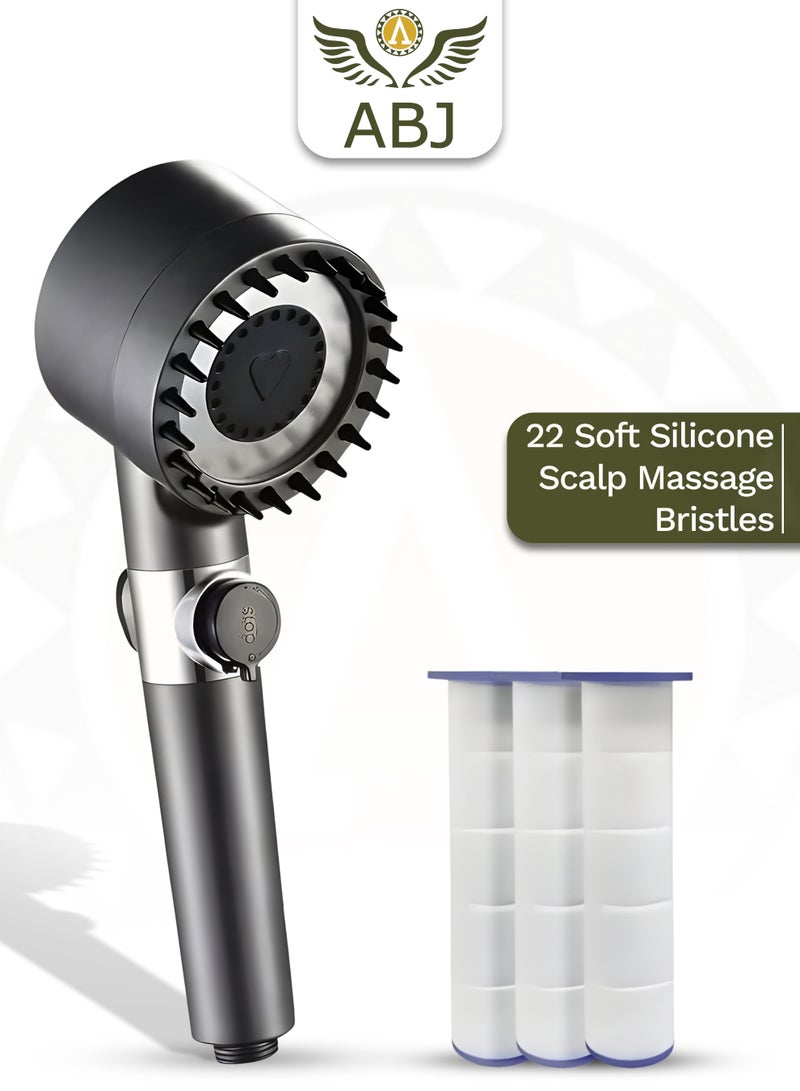 ABJ Shower Head with Handheld, Shower Heads High Pressure, High Flow Even with Low Water Pressure Held Showerhead Set, Filtered Showerhead with extra two cotton Filters - Image 1