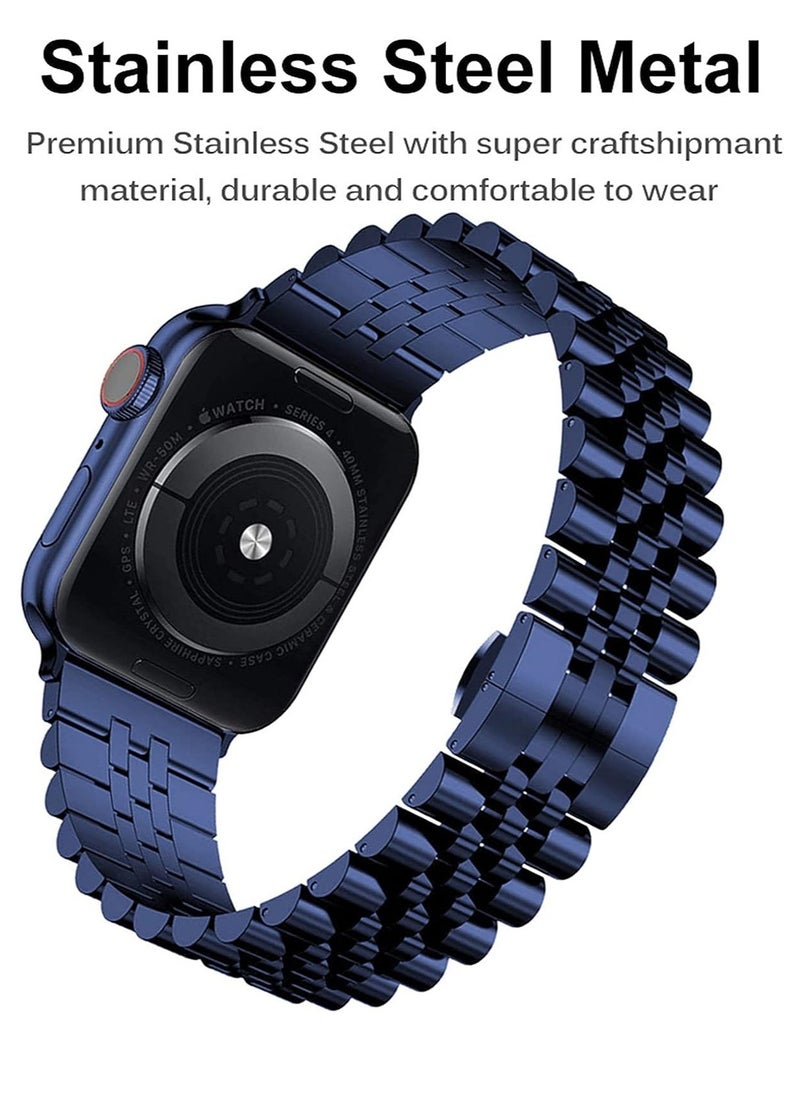 ELTRAZONE - Compatible with Apple Watch Strap 41 mm 40 mm 38 mm, Metal Replacement Strap with Butterfly Clasp iWatch Watch Strap for Apple Watch - Image 1