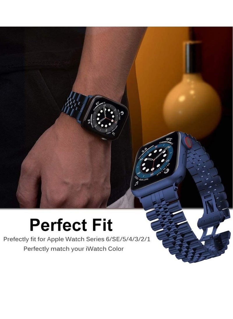 ELTRAZONE - Compatible with Apple Watch Strap 41 mm 40 mm 38 mm, Metal Replacement Strap with Butterfly Clasp iWatch Watch Strap for Apple Watch - Image 1