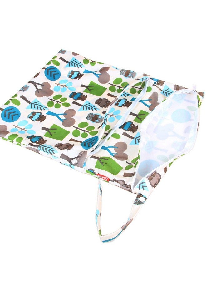 داميرو حقيبة سفر داميرو، قطعتان، للأغراض الرطبة والجافة، منظم حقائب مبللة قابلة لإعادة الاستخدام مع جيبين بسحاب للحفاضات القماشية، وأجزاء الضخ، وملابس السباحة، وصالة الألعاب الرياضية، لون الغابة الخضراء - Image 4