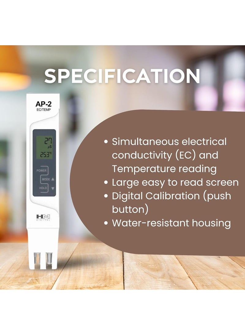 HM Digital HM DIGITAL AP2 AquaPro Water Quality Tester EC  - Image 4