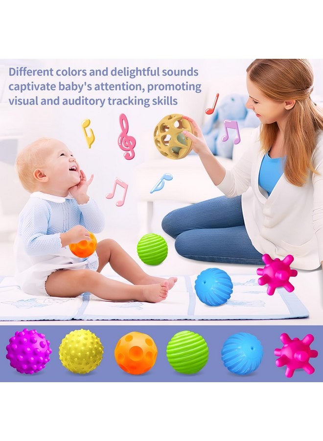 ROHSCE Montessori Toys Sensory Balls for Baby, Colorful Textured Sensory Toys for Babies 1-3, Hand Catching Baby Balls, Wheat Straw Baby Rattle Baby Toys Newborn Gifts for 6-12 Months - Image 3