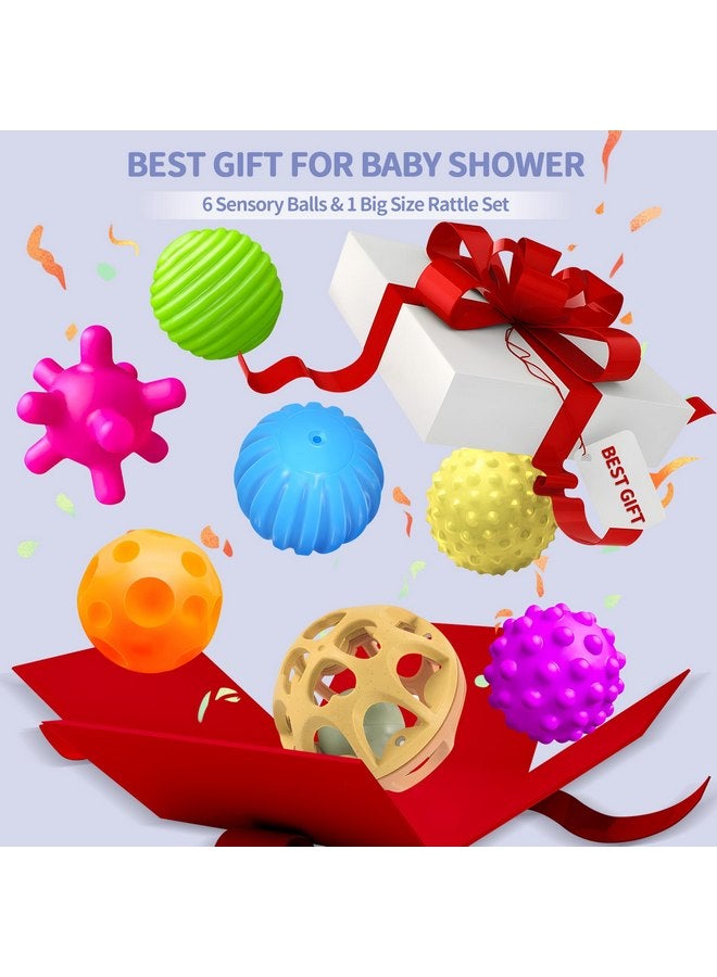 ROHSCE Montessori Toys Sensory Balls for Baby, Colorful Textured Sensory Toys for Babies 1-3, Hand Catching Baby Balls, Wheat Straw Baby Rattle Baby Toys Newborn Gifts for 6-12 Months - Image 4