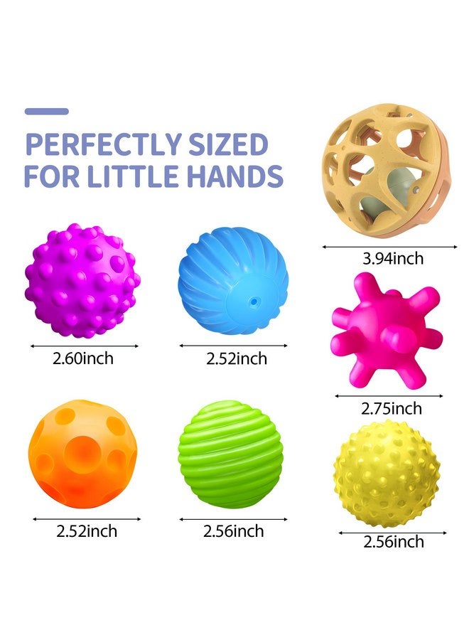 ROHSCE Montessori Toys Sensory Balls for Baby, Colorful Textured Sensory Toys for Babies 1-3, Hand Catching Baby Balls, Wheat Straw Baby Rattle Baby Toys Newborn Gifts for 6-12 Months - Image 5