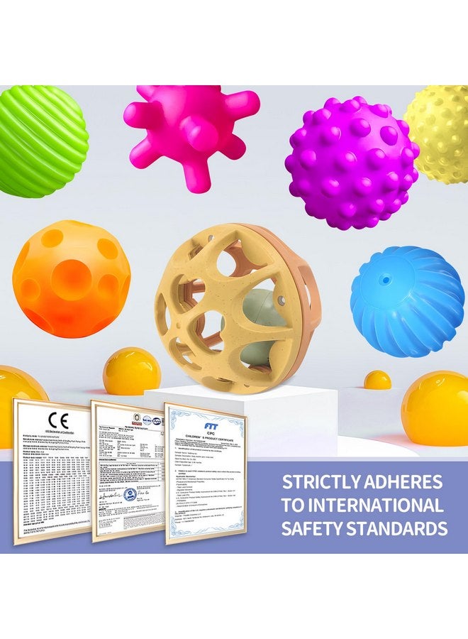 ROHSCE Montessori Toys Sensory Balls for Baby, Colorful Textured Sensory Toys for Babies 1-3, Hand Catching Baby Balls, Wheat Straw Baby Rattle Baby Toys Newborn Gifts for 6-12 Months - Image 2
