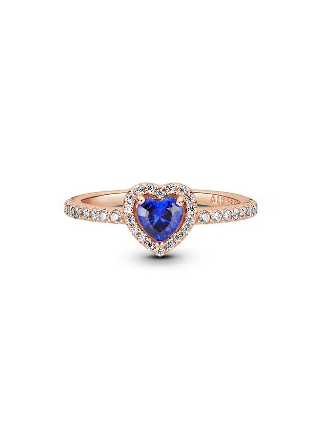 باندورا Sparkling Blue Elevated Heart Ring