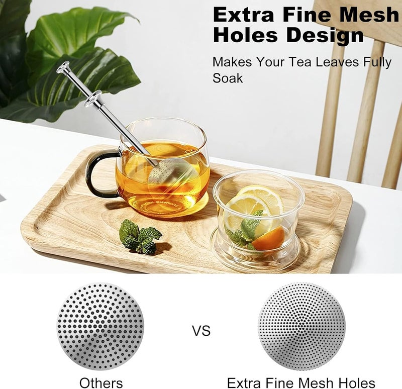 Numola Long Handle Tea Ball Stainless Steel, 2Pcs Premium Tea Infuser Filter for Loose Leaf Tea, Reusable Fine Mesh Tea Interval Diffuser Strainer for Cup and Teapot - Image 3