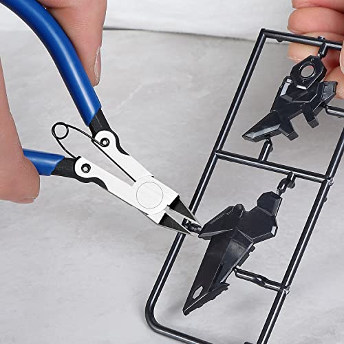 IGAN-330 Wire Flush Cutters (Pack of 5), Precision Electronic Model Sprue Wire Clippers Cutter, Blue - Image 5