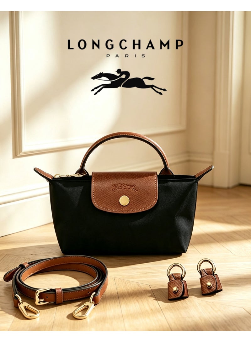 Longchamp Women's classic fashion versatile mini makeup bag handbag shoulder bag Camera Bag handheld small bag Mini Classic,Mini Organization Bag - Image 1