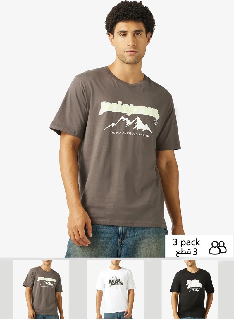 3 Pack JCOFLARE Crew Neck