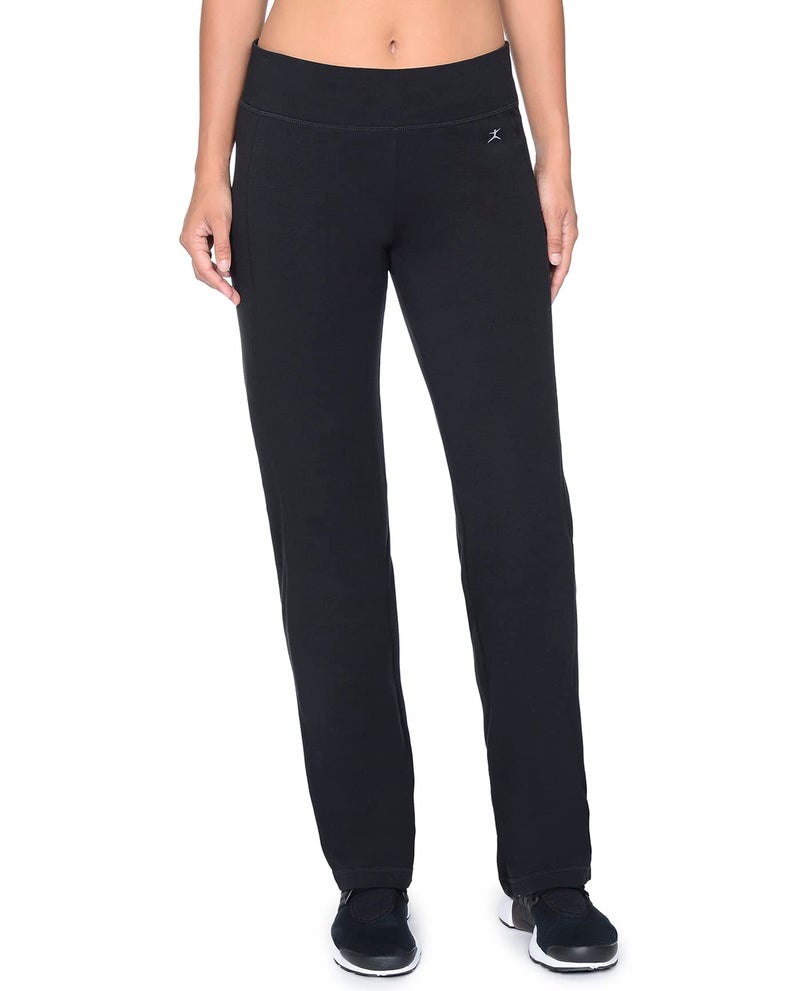 Danskin Women's Plus SizeDanskin Sleek Fit Yoga Pant, Black, 1X - Image 3