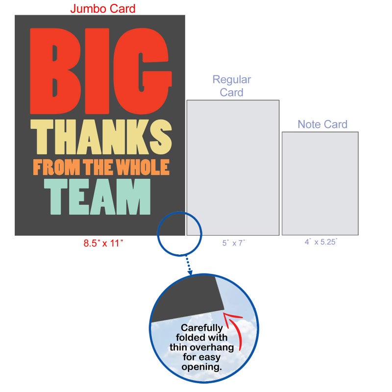 NobleWorks - Coach Thank You Greeting Card with Envelope Group, Coworker, Gang (Big 8.5 x 11 Inch) Big Thanks From The Team J6884TYG-US - Image 4