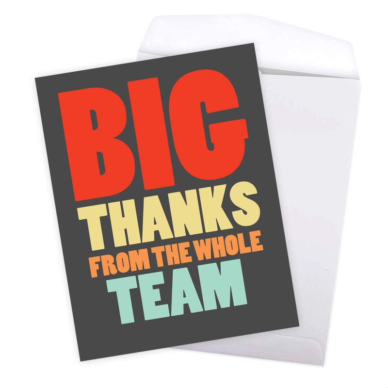 NobleWorks - Coach Thank You Greeting Card with Envelope Group, Coworker, Gang (Big 8.5 x 11 Inch) Big Thanks From The Team J6884TYG-US - Image 5