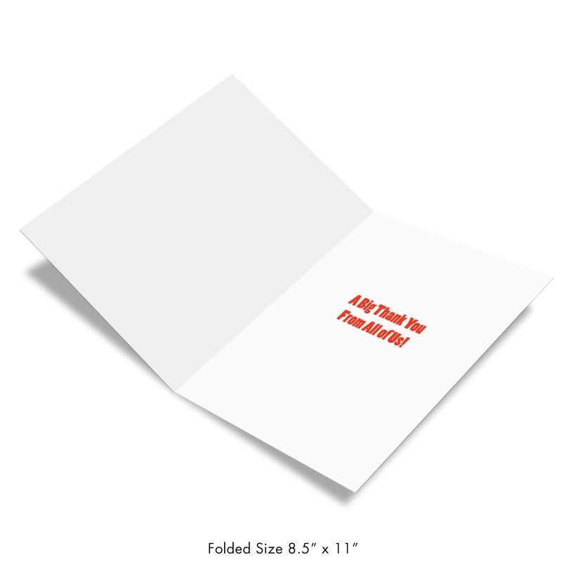 NobleWorks - Coach Thank You Greeting Card with Envelope Group, Coworker, Gang (Big 8.5 x 11 Inch) Big Thanks From The Team J6884TYG-US - Image 2