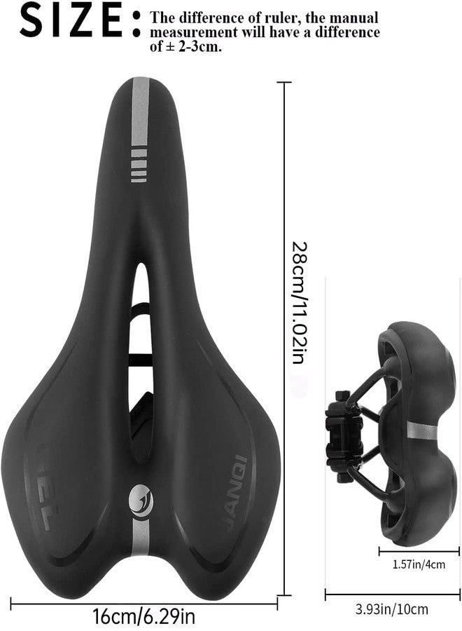 FCCRACING Comfortable MTB Gel Seat Mountain Bike Saddle MTB Saddle Mountain Bike Seat Trek Bikes Seat Breathable & Soft & Waterproof Peloton Bike Cushion for Men and Women, Black - Image 2