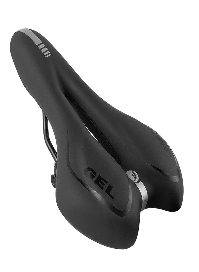 FCCRACING Comfortable MTB Gel Seat Mountain Bike Saddle MTB Saddle Mountain Bike Seat Trek Bikes Seat Breathable & Soft & Waterproof Peloton Bike Cushion for Men and Women, Black - Image 1