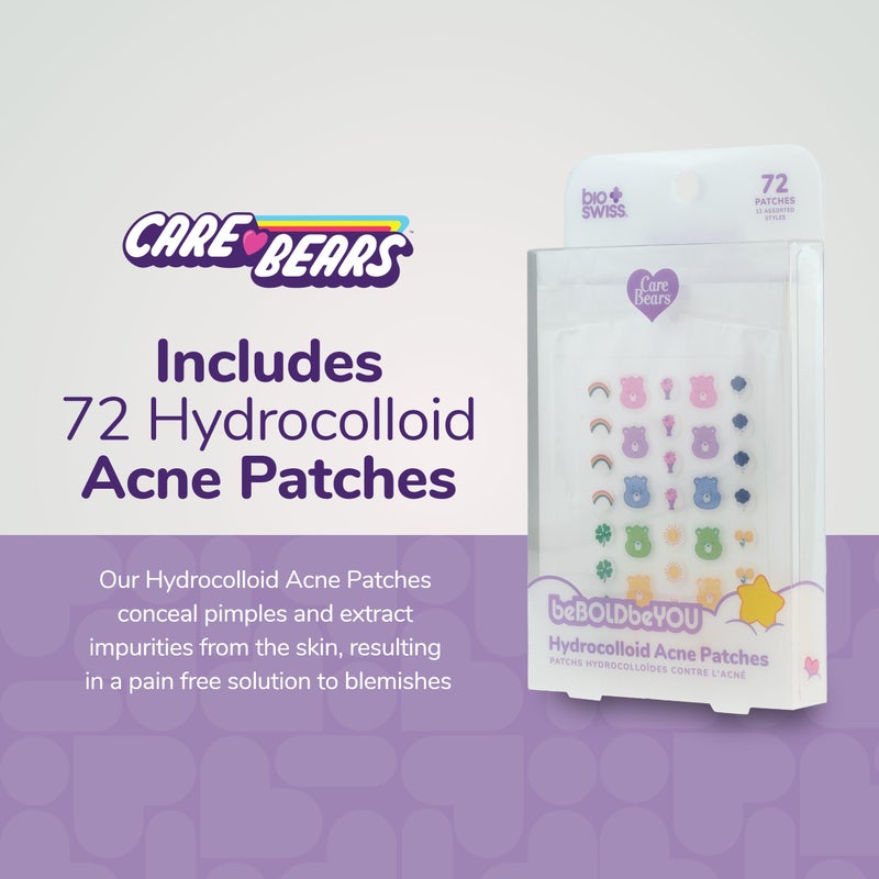 BioSwiss Care Bears Print Pimple Patches, Hydrocolloid Acne Patch for Zits and Blemishes, Face and Skin Stickers, 72 Count - Image 2