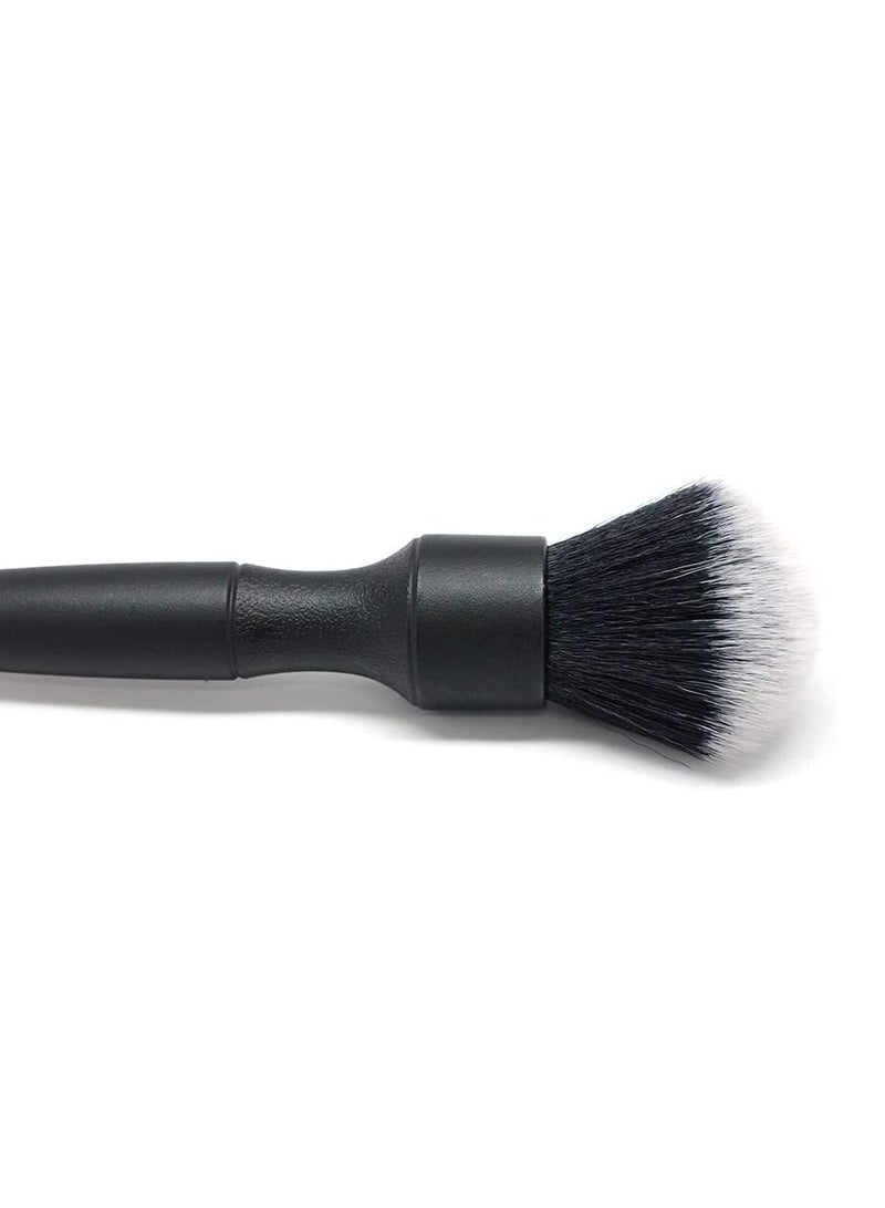 SYOSI مجموعة فرش تنظيف السيارات فائقة النعومة فرش تفصيل طبيعية Premium ذات مقبض طويل للمحركات والعجلات والداخلية وتقليم الجلد وفتحات الهواء باللون الأسود 2 عبوة - Image 4