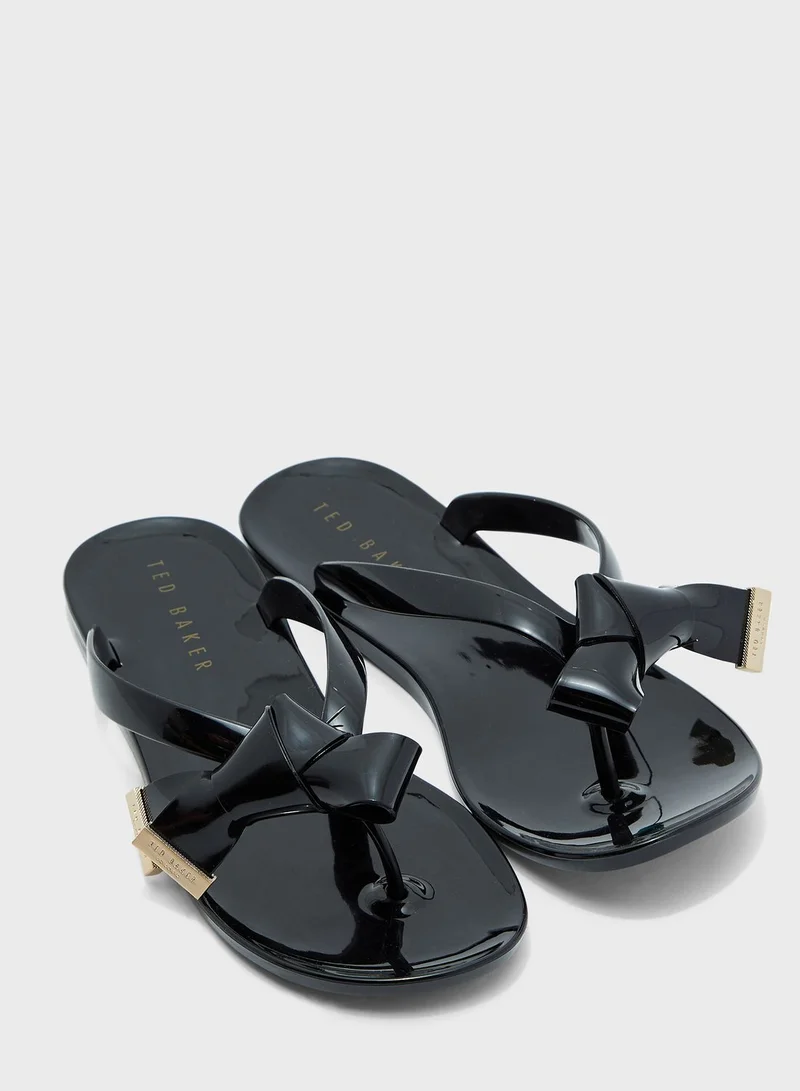 Ted Baker Luzzi Origami Bow Thongs - Black