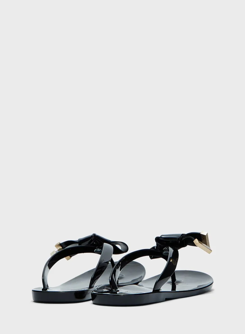 Ted Baker Luzzi Origami Bow Thongs - Black