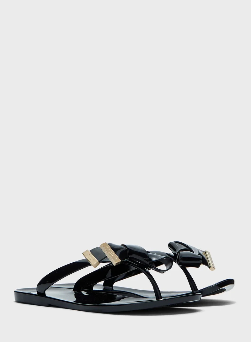 Ted Baker Luzzi Origami Bow Thongs - Black