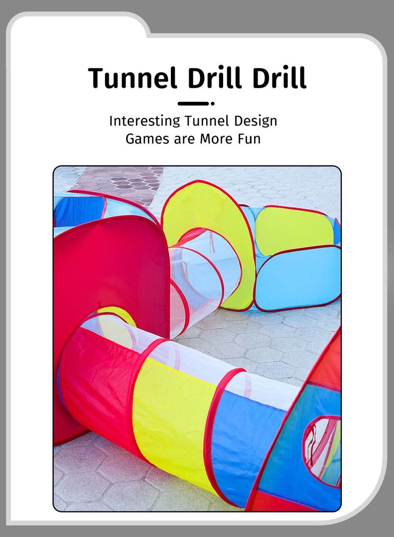 موفانت خيمة لعب للأطفال مكونة من 5 قطع، خيمة لعب محمولة قابلة للطي للأطفال، لعبة نفق زحف داخلية/خارجية مع حفرة كرات المحيط، وطوق كرة سلة وهدف رمي - Image 2