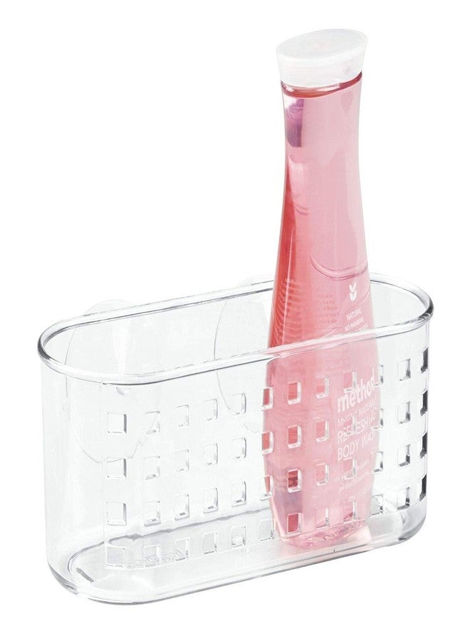 InterDesign iDesign Plastic Shower Caddy and Bathroom Organizer Basket with Suction Cups - 10.25" x 3.75" x 4", Clear - Image 2