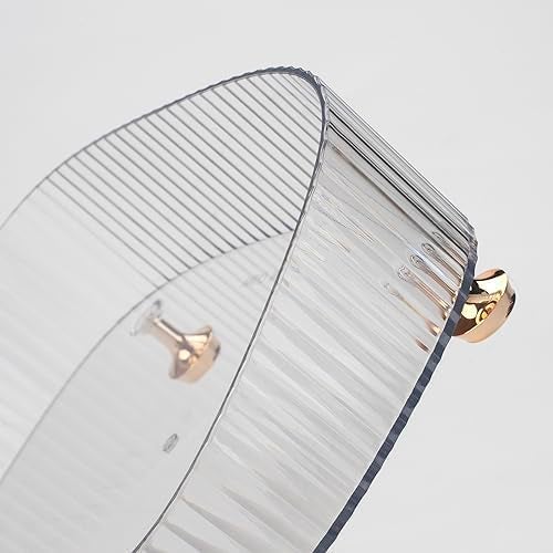 DEAMACE Makeup Perfume Organizer, Vanity Tray, Cosmetic Skincare Tray, Countertop Organizer for Bathroom, Clear - Image 2