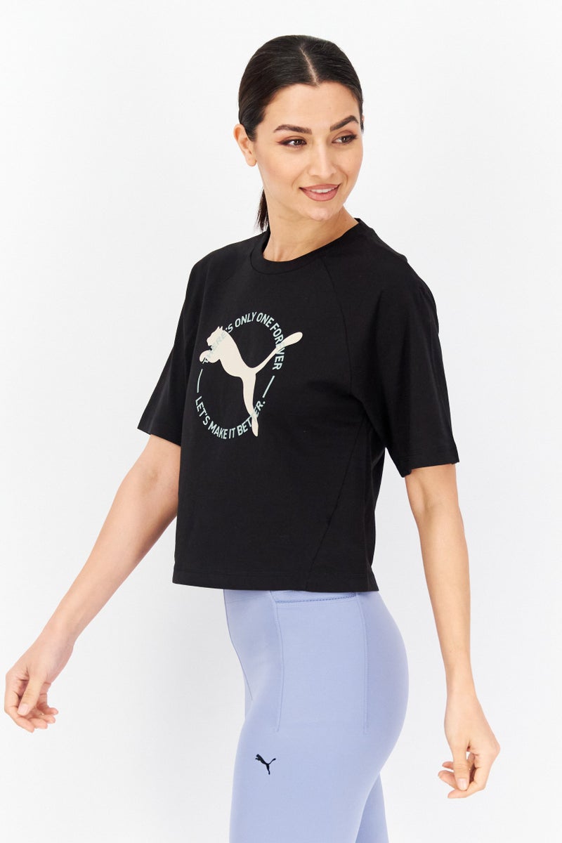 PUMA Women Sportswear Fit Short Sleeves Training T-Shirt, Black - Image 3