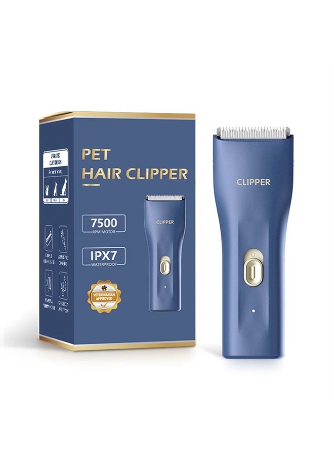Dog Cat Home Hair Waterproof Clipper Portable Electric USB Rechargeable Pet Grooming Tools Low Noise Shaver Cordless Trimmer for Small and Large Pets