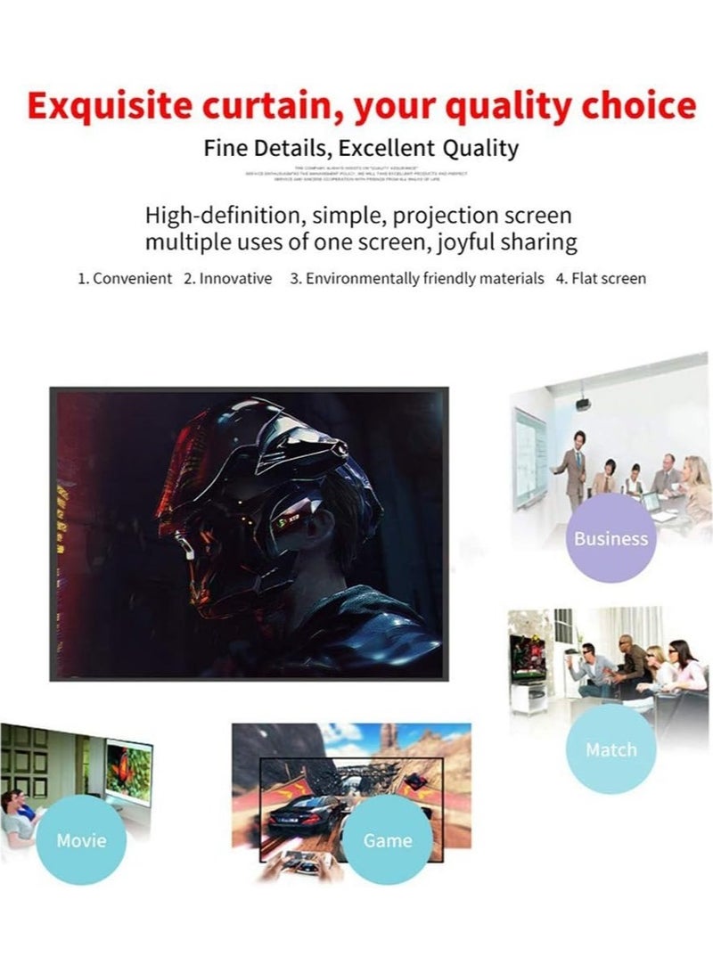 84-Inch Foldable Projection Screen, 16:9 Portable Non-Crease White Projector Curtain for Home Theater, Conference, Outdoor Camping  - Image 3