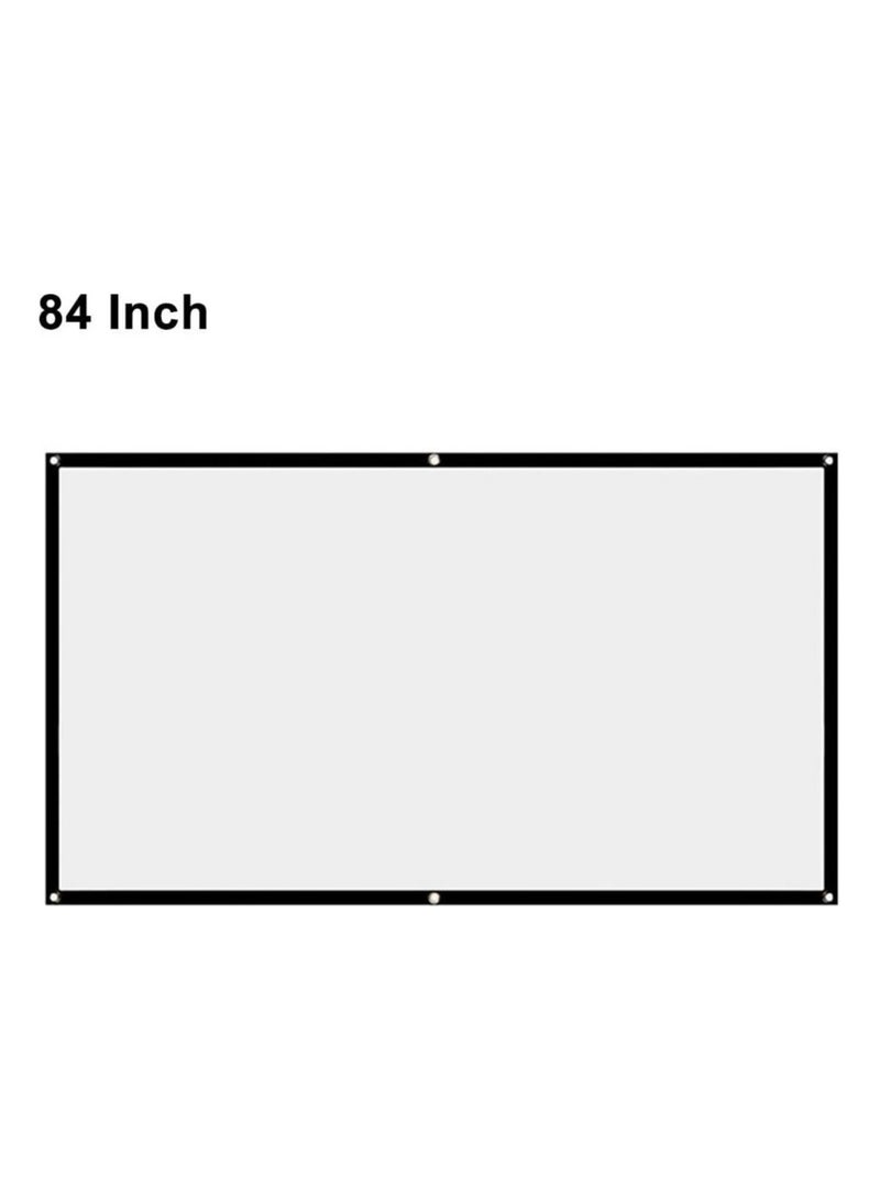 84-Inch Foldable Projection Screen, 16:9 Portable Non-Crease White Projector Curtain for Home Theater, Conference, Outdoor Camping  - Image 1
